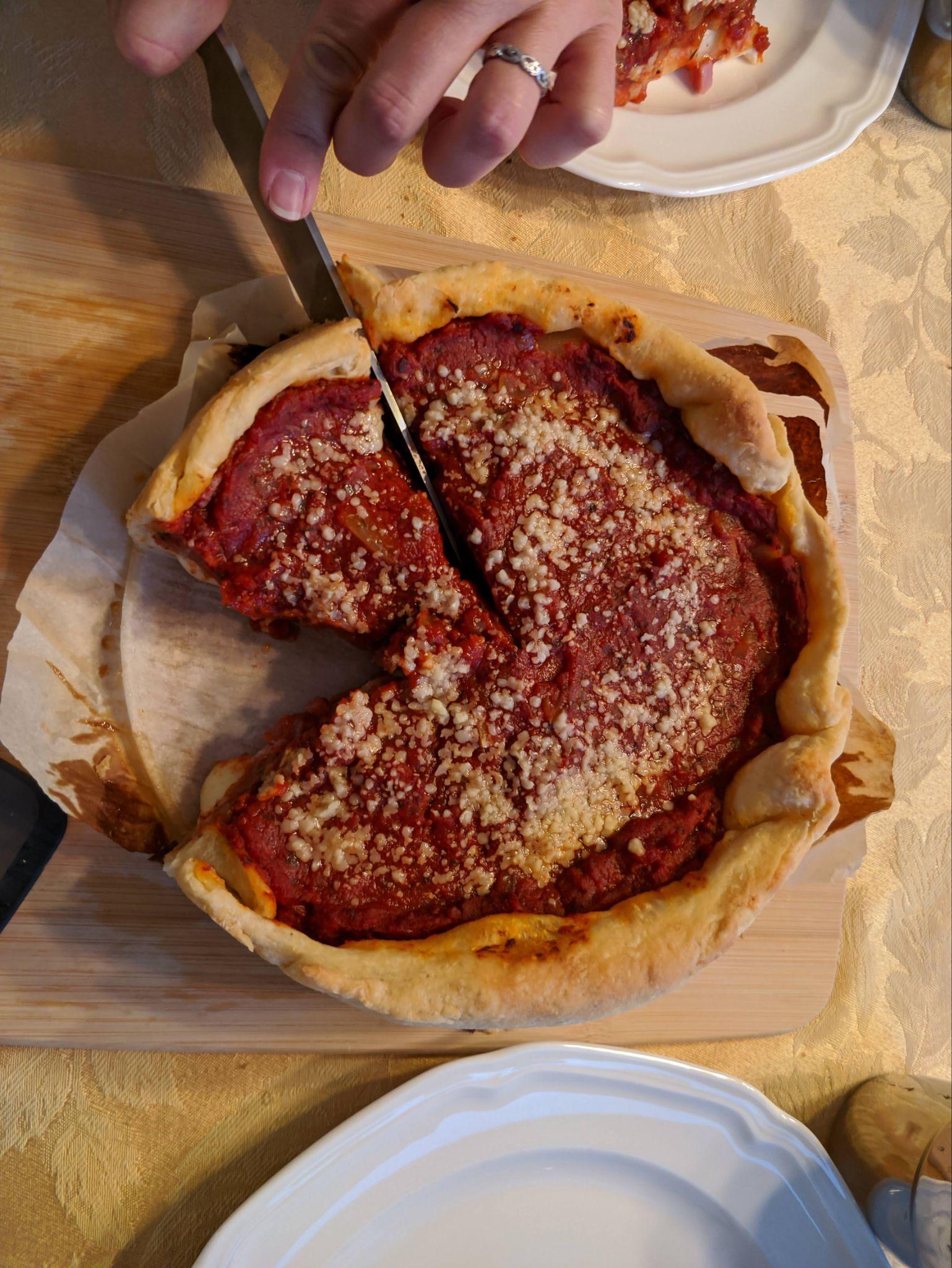 Deep Dish Ham & Pineapple Pizza