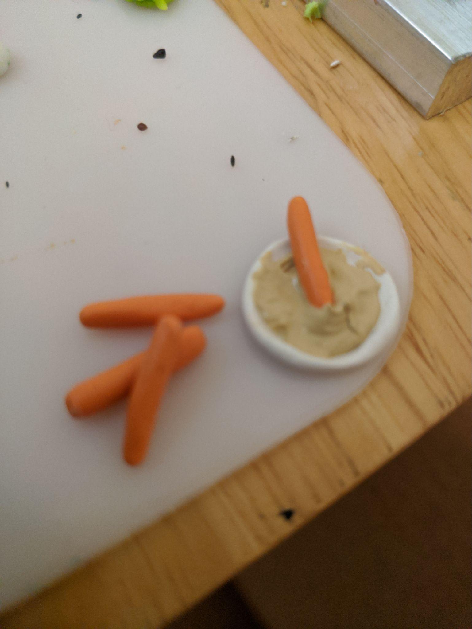 Clay Hummus and Carrots